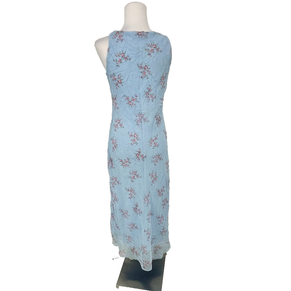 Vintage B Moss‎ Y2K Babydoll Maxi Dress Size 6 Petite Floral Fairy Feminine Blue - Picture 5 of 9